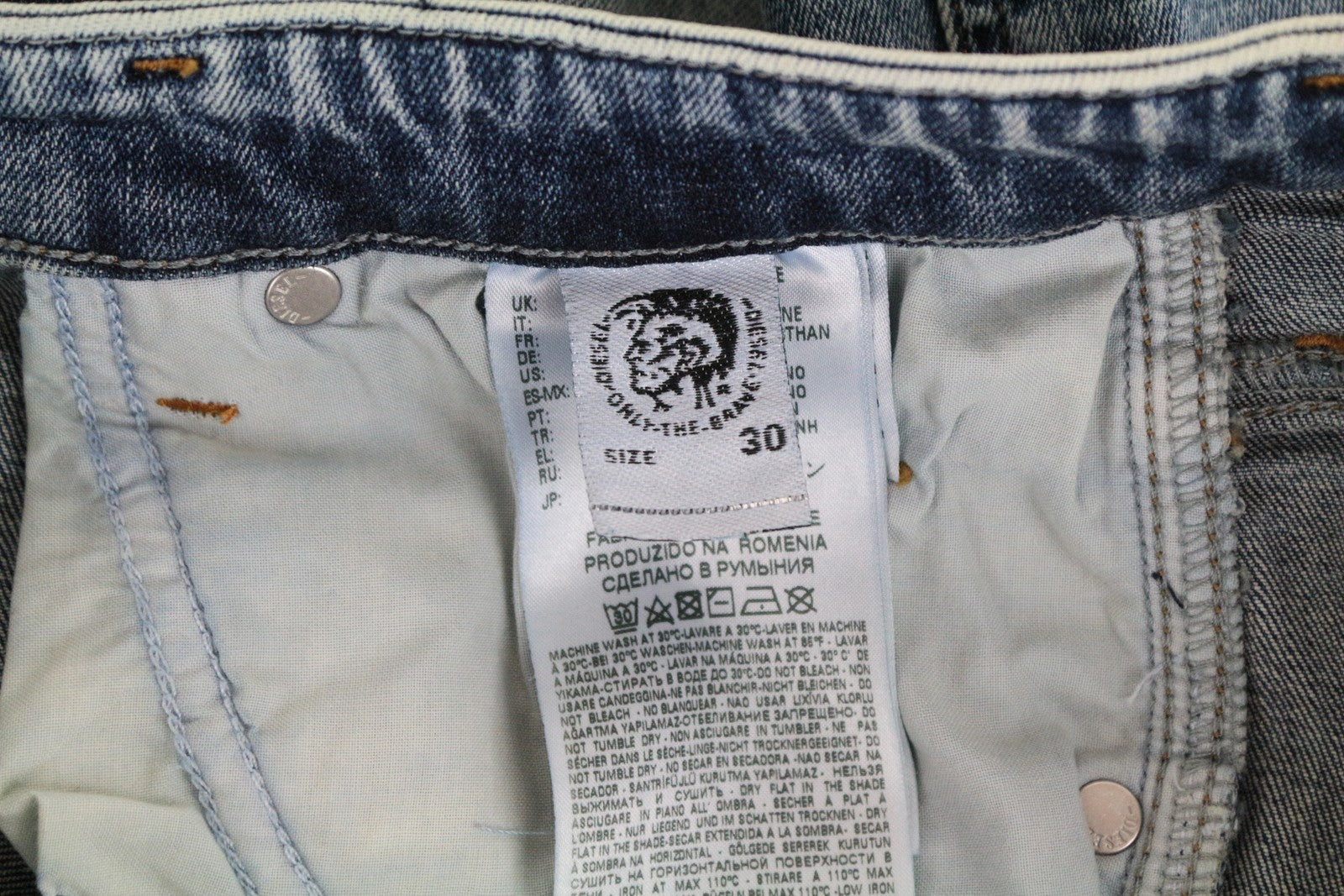 DIESEL Babhila 069BN Women Jeans W30/L30 Buttoned Stretch Slim Skinny Fit Blue