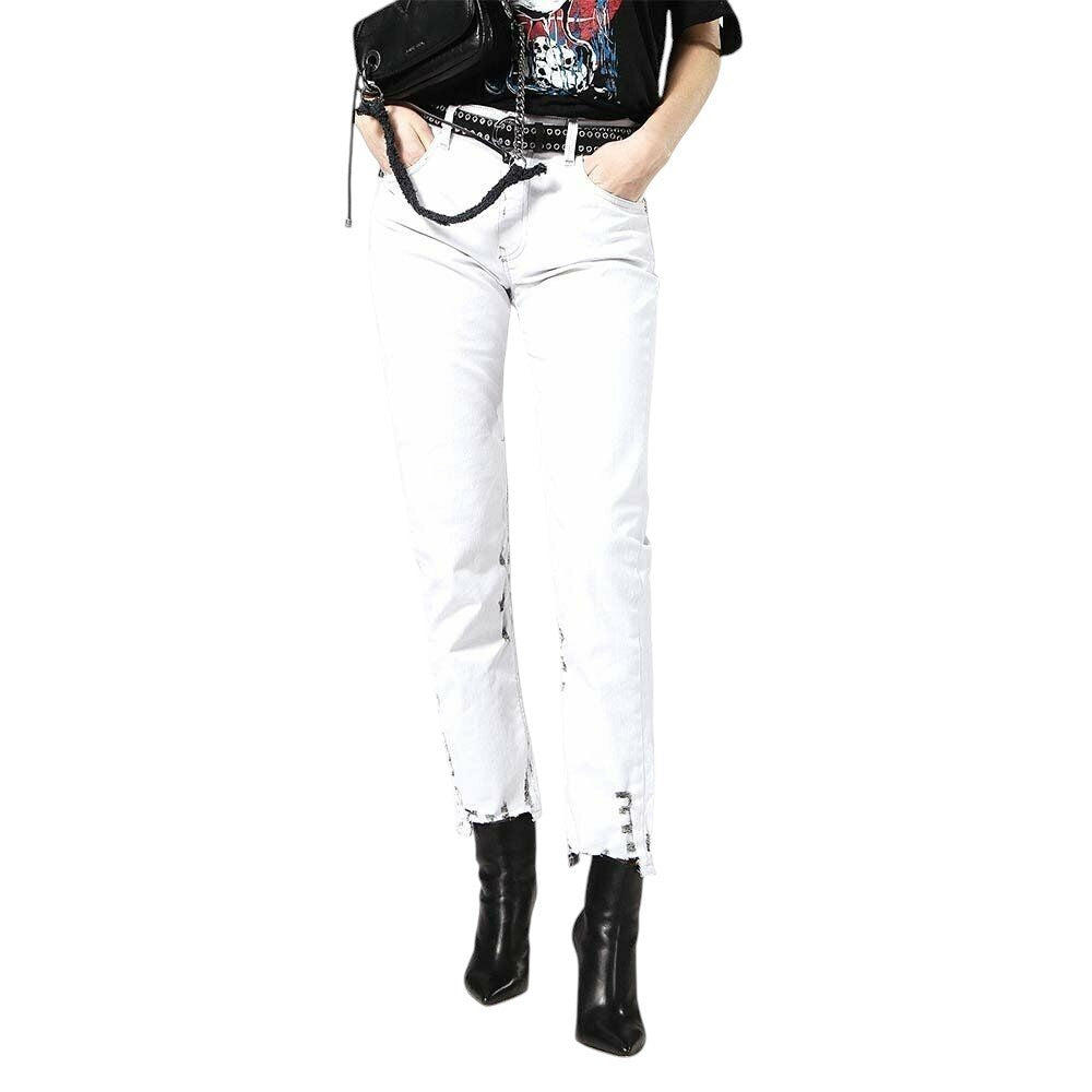 DIESEL Neekhol 003W7 Women Jeans W31/L32 Straight Fit Light Blue Denim Stretch