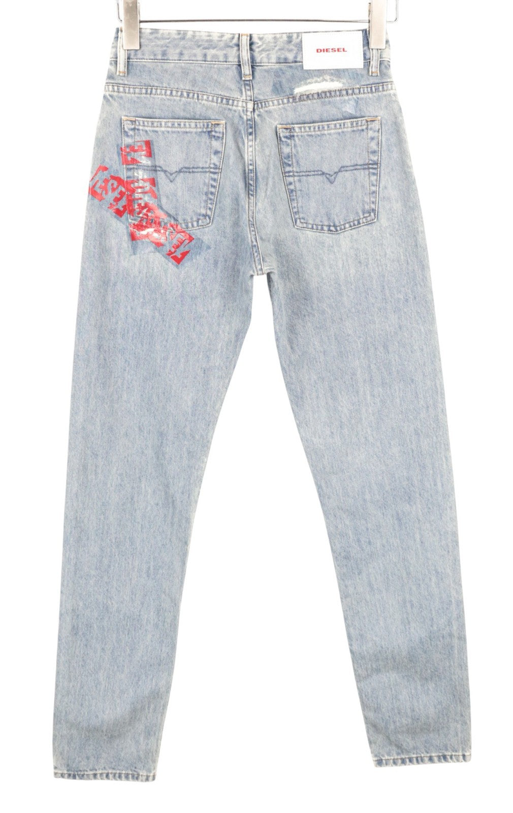 DIESEL Neekhol 084SX Women Jeans W24/L32 Straight Washed Pure Cotton Blue Girls