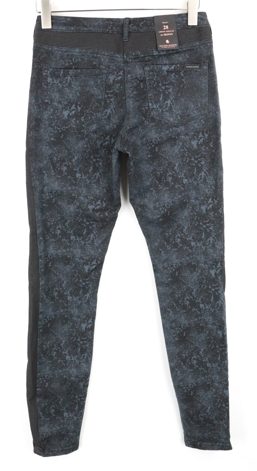 MAISON SCOTCH Women Jeans W28 Skinny Fit Grey Blue Patterned Cotton Stretch