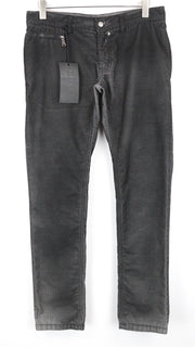 RICHMOND Men Trousers 48 Grey Slim Fit Cotton Stretch Casual Corduroy