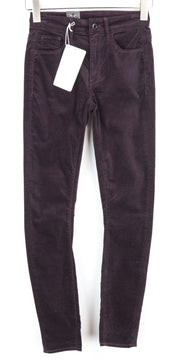 G-STAR RAW Women Trousers W24/L30 Purple Skinny Fit Cotton Stretch Corduroy
