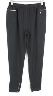 MAISON SCOTCH Women Trousers M Black Pull On Stretch Zip Pockets Casual