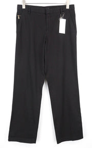 RICHMOND Men Trousers 48 W32 Black Cotton Stretch Pleated Front Casual