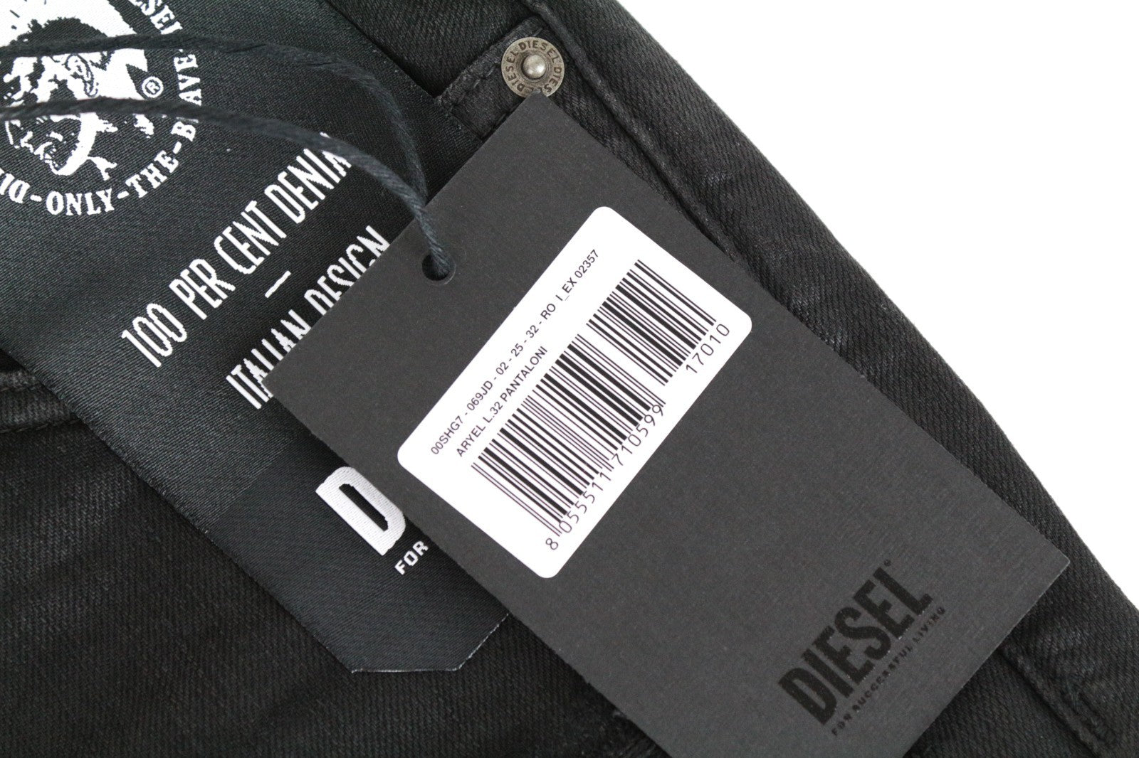 DIESEL Aryel 069JD Women Jeans W25/L32 Stretch Regular Straight Coated Black