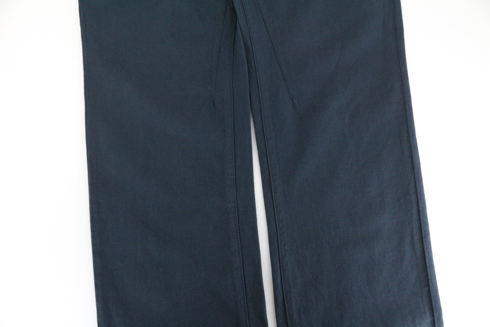 RICHMOND Men Trousers IT48 Loose Fit Buttoned Pleated Chino Classic Blue Linen