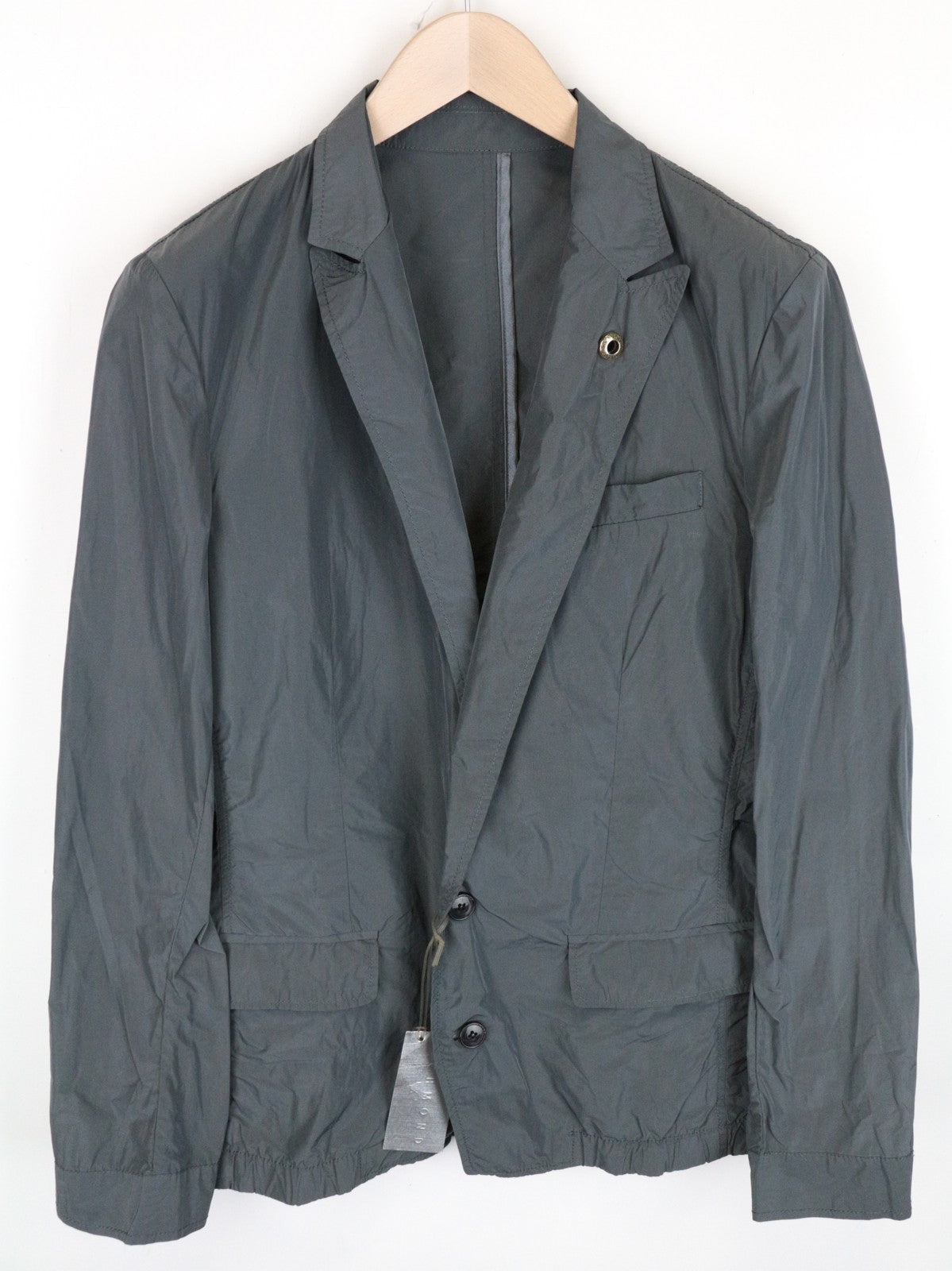 RICHMOND Men Jacket IT48 M Green Notch Lapel Classic Unlined Designer Adjustable