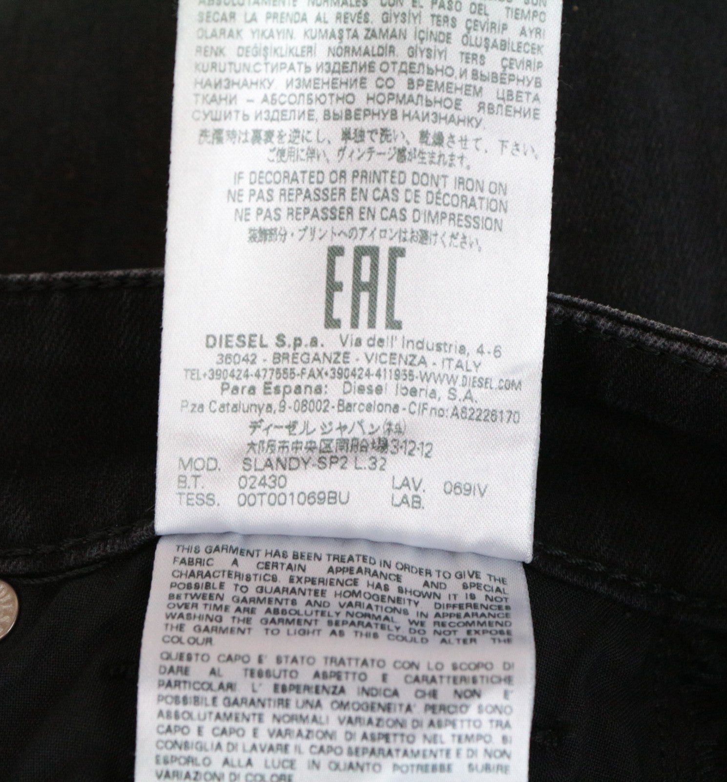 DIESEL Slandy-SP2 069IV Women Jeans W26/L32 Super Slim-Skinny Grey Stretch