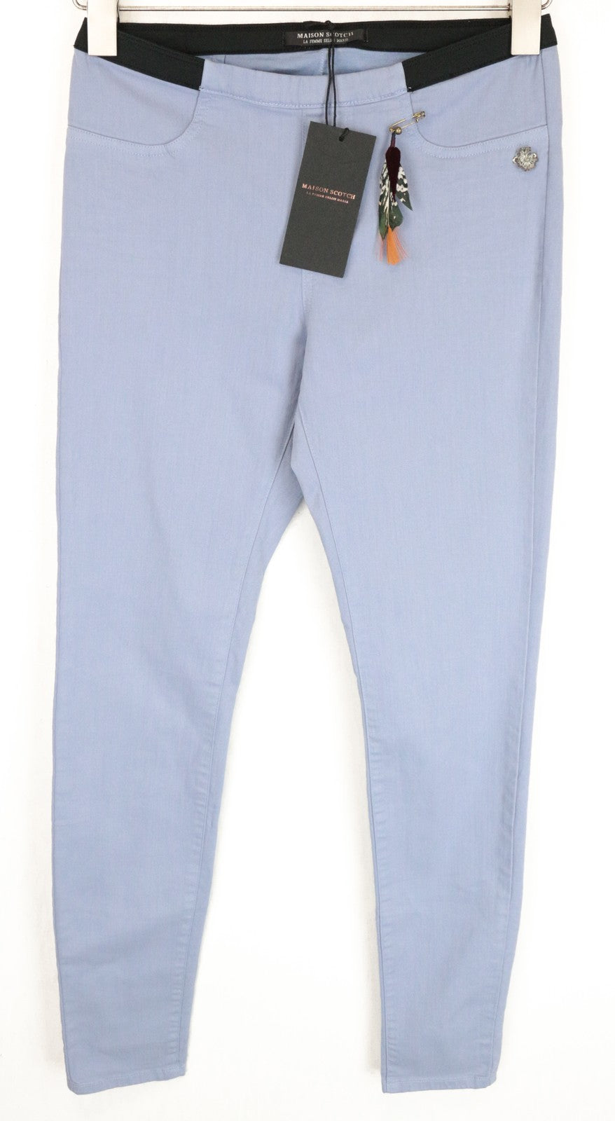 MAISON SCOTCH Women Trousers W27/L31 Blue Slim Fit Pull On Flat Front Casual