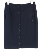 SCOTCH & SODA Women Skirt ~W31 Navy Snaps Pocketed Below the Knee Zipped Formal
