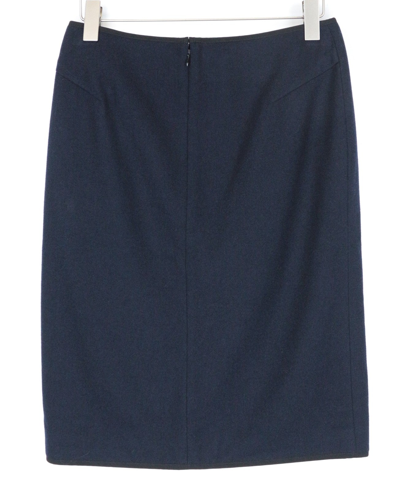 SCOTCH & SODA Women Skirt ~W31 Navy Snaps Pocketed Below the Knee Zipped Formal