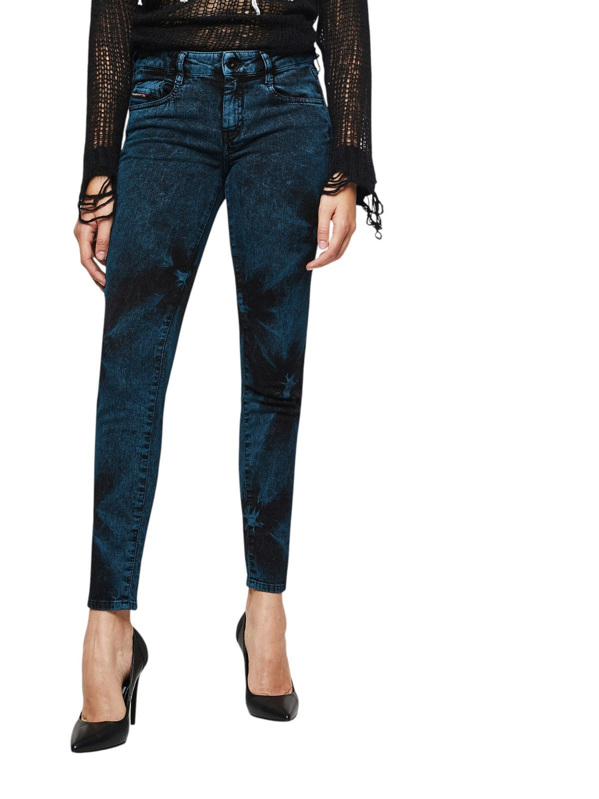 DIESEL D-Ollies-SP-NE 084AF Women Jeans W23 Sweat Jogg Slim Blue Girls Stretch