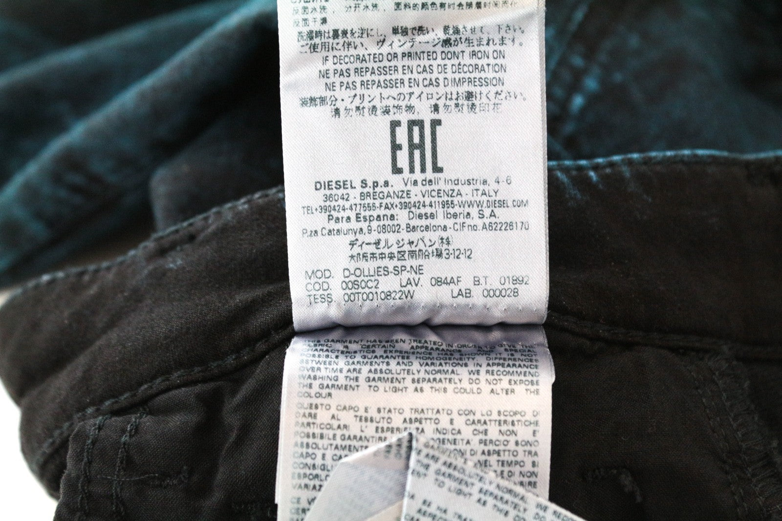 DIESEL D-Ollies-SP-NE 084AF Women Jeans W23 Sweat Jogg Slim Blue Girls Stretch