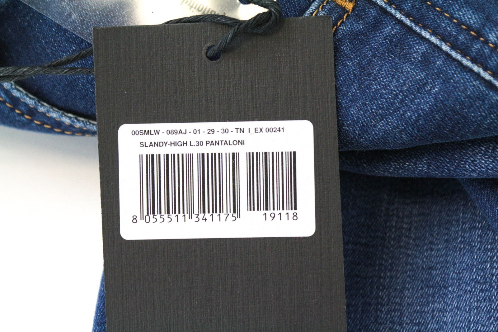 DIESEL Slandy-High 089AJ Women Jeans W29/L30 Super Skinny Blue Cotton Stretch