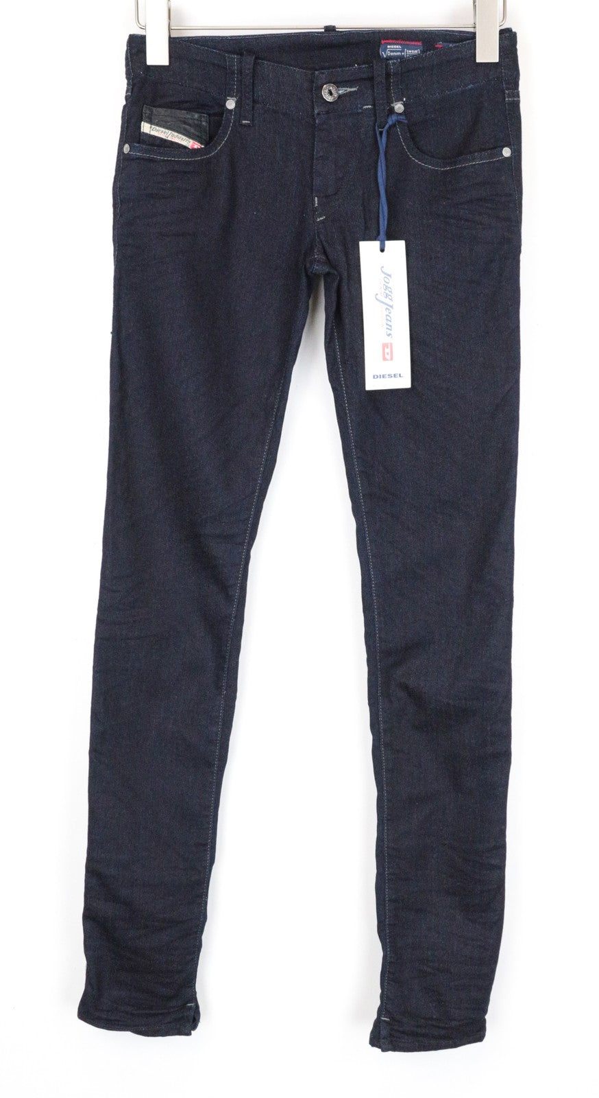 DIESEL Grupee-NE 0600V Women Jeans W25 Sweat Jogg Slim Navy Blue Cotton Stretch