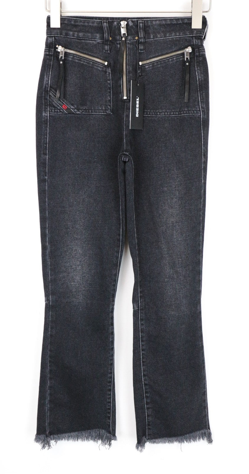 DIESEL D-Earlie 080AP Women Jeans W24/L32 Slim Washed Black Cotton Stretch