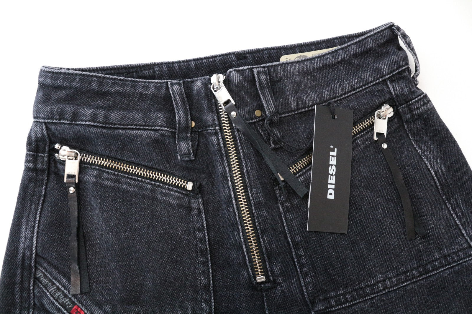 DIESEL D-Earlie 080AP Women Jeans W24/L32 Slim Washed Black Cotton Stretch