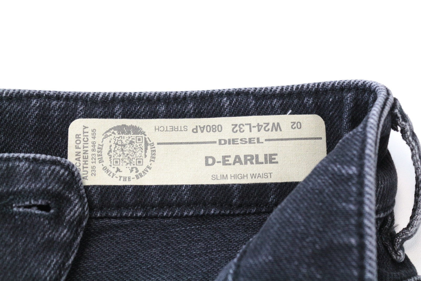 DIESEL D-Earlie 080AP Women Jeans W24/L32 Slim Washed Black Cotton Stretch