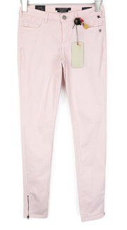 MAISON SCOTCH La Bohemienne Women Jeans W27/L32 Skinny Fit Pastel Pink Zip Hems