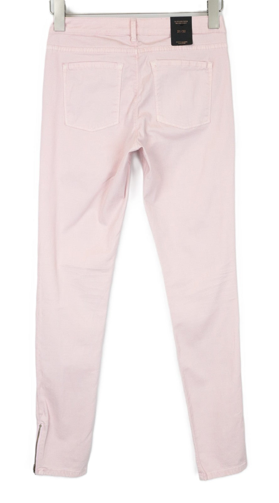 MAISON SCOTCH La Bohemienne Women Jeans W27/L32 Skinny Fit Pastel Pink Zip Hems