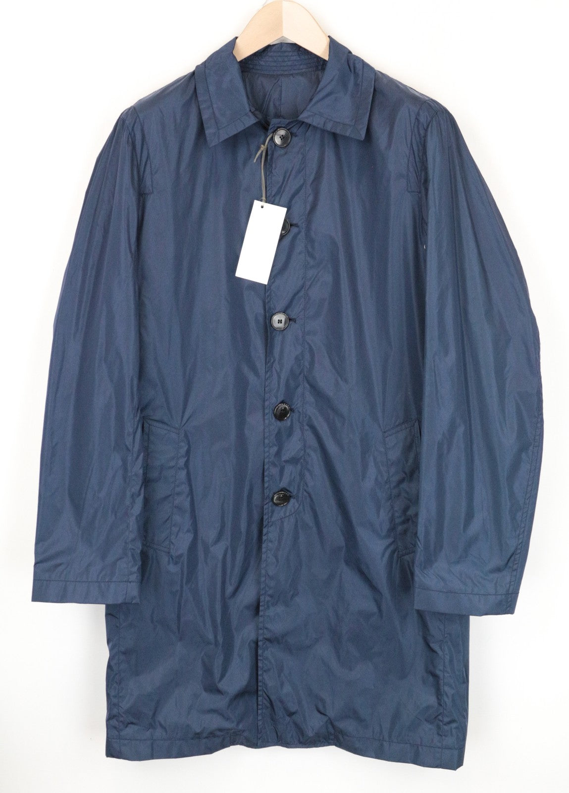 RICHMOND Men Jacket 48 M Blue Long Sleeved Single-Breasted Collared Casual
