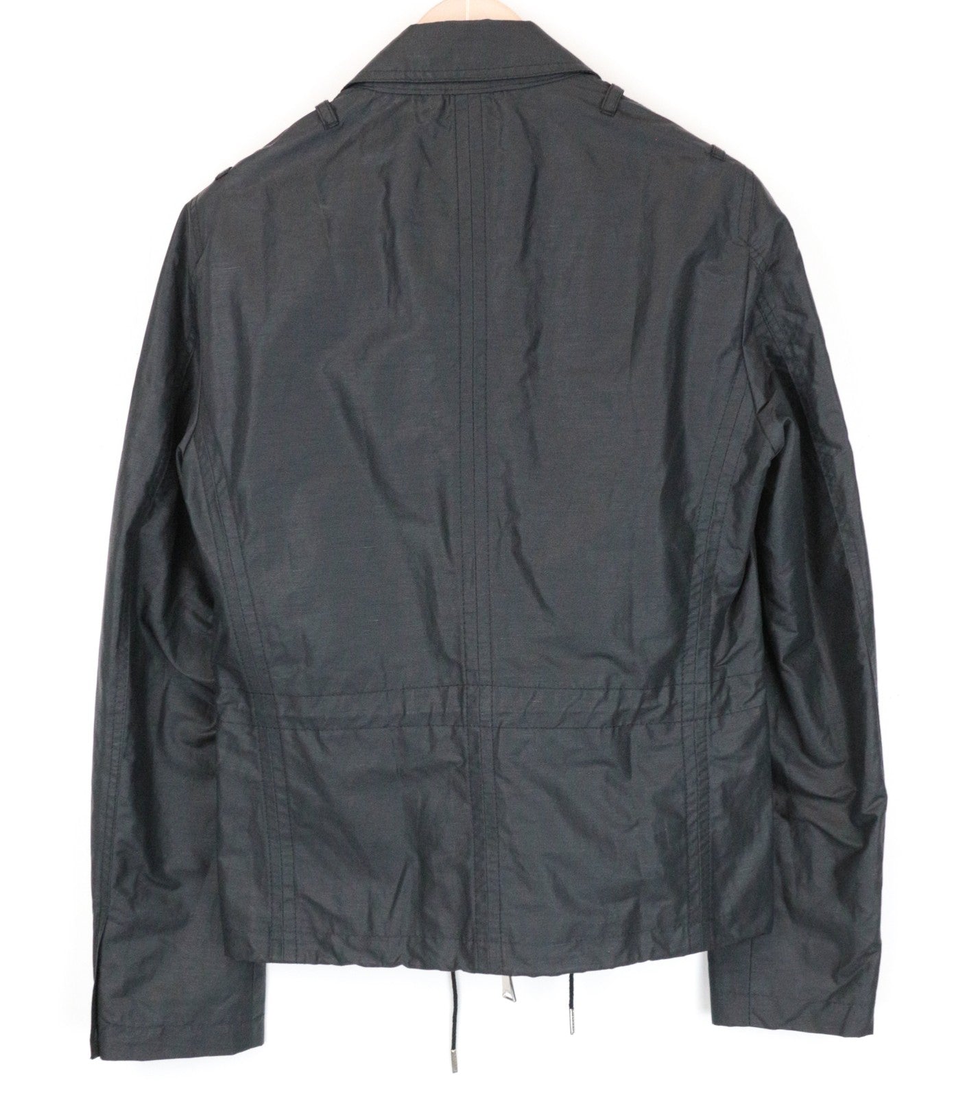 RICHMOND Men Jacket 48 M Black Linen Cotton Blend Lightweight Long Sleeved