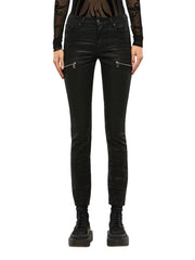 DIESEL D-Ollies 069RK Women Jeans W26 Sweat Jogg Slim Fit Black Stretch Waxed