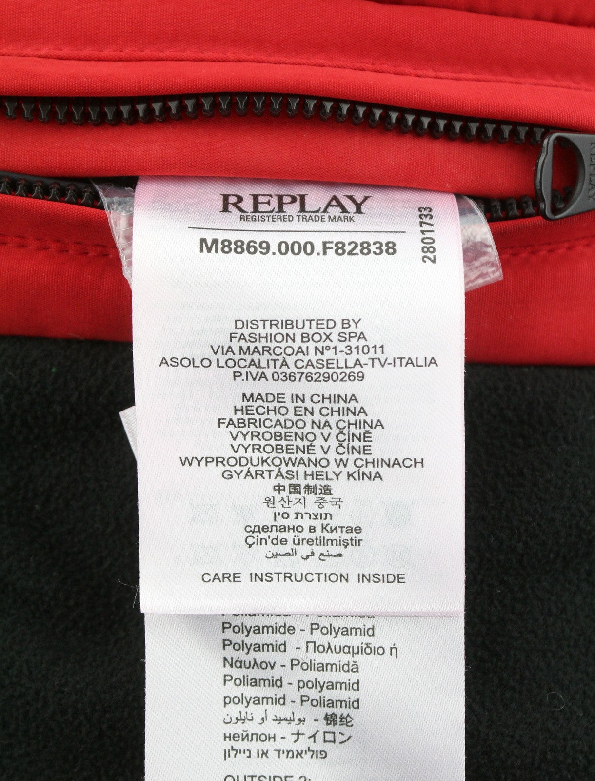 REPLAY M8869 Men Jacket XL Red Hooded Padded Full Zip Mid Length Parka