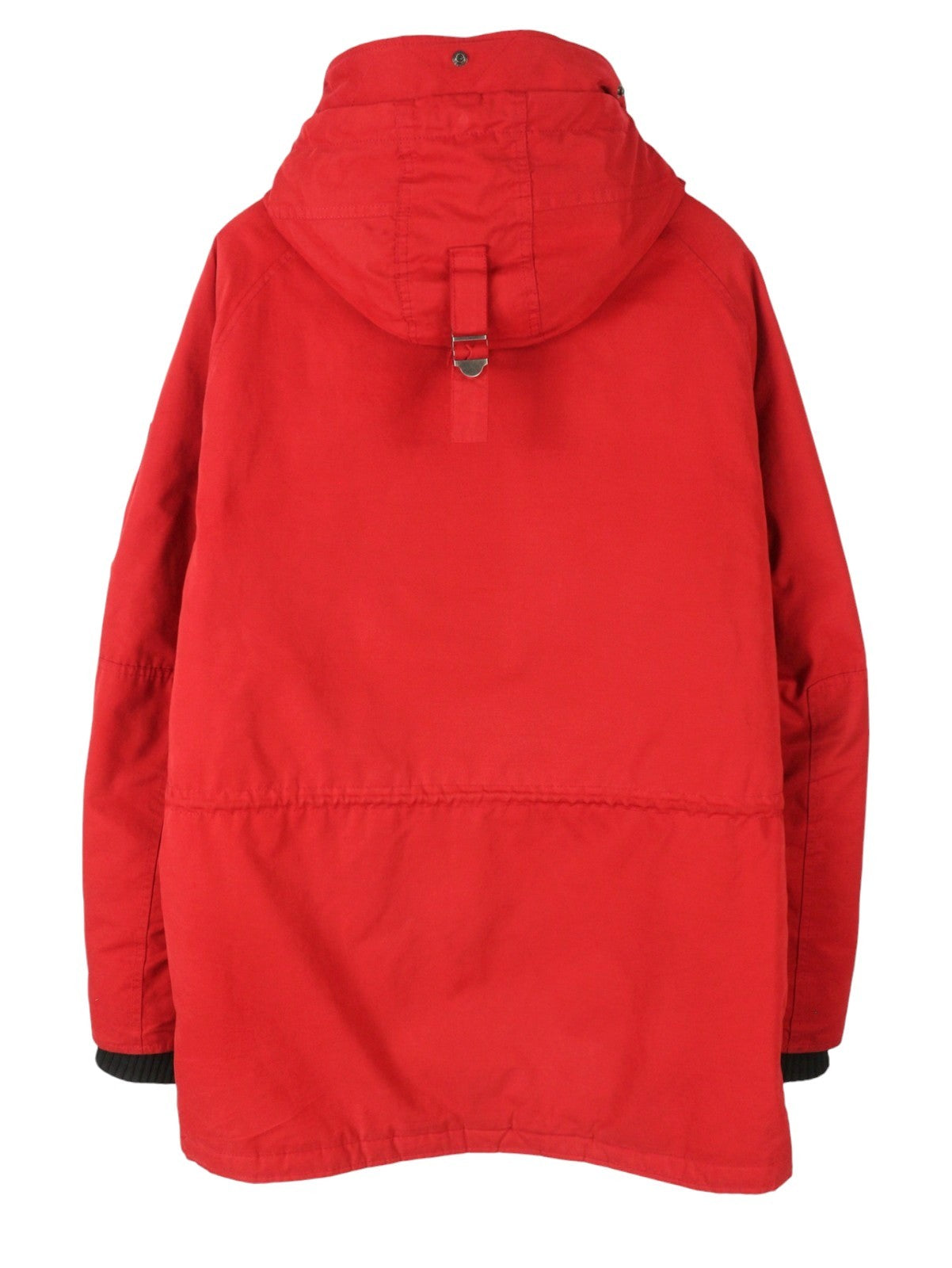 REPLAY M8869 Men Jacket XL Red Hooded Padded Full Zip Mid Length Parka