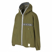 REPLAY M8061 Men Jacket L Khaki Green Full Zip Hooded Unlined Lightweight