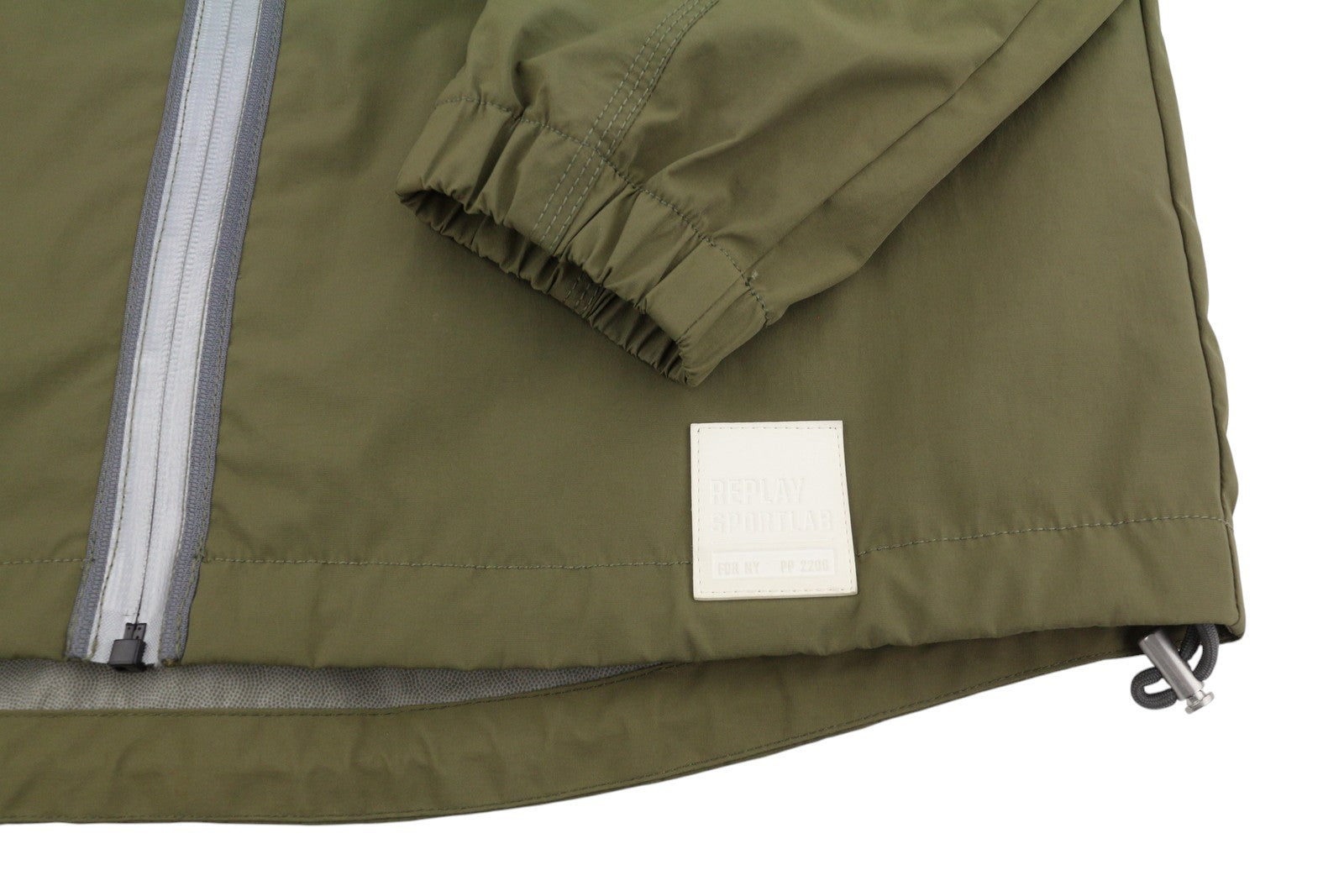 REPLAY M8061 Men Jacket L Khaki Green Full Zip Hooded Unlined Lightweight
