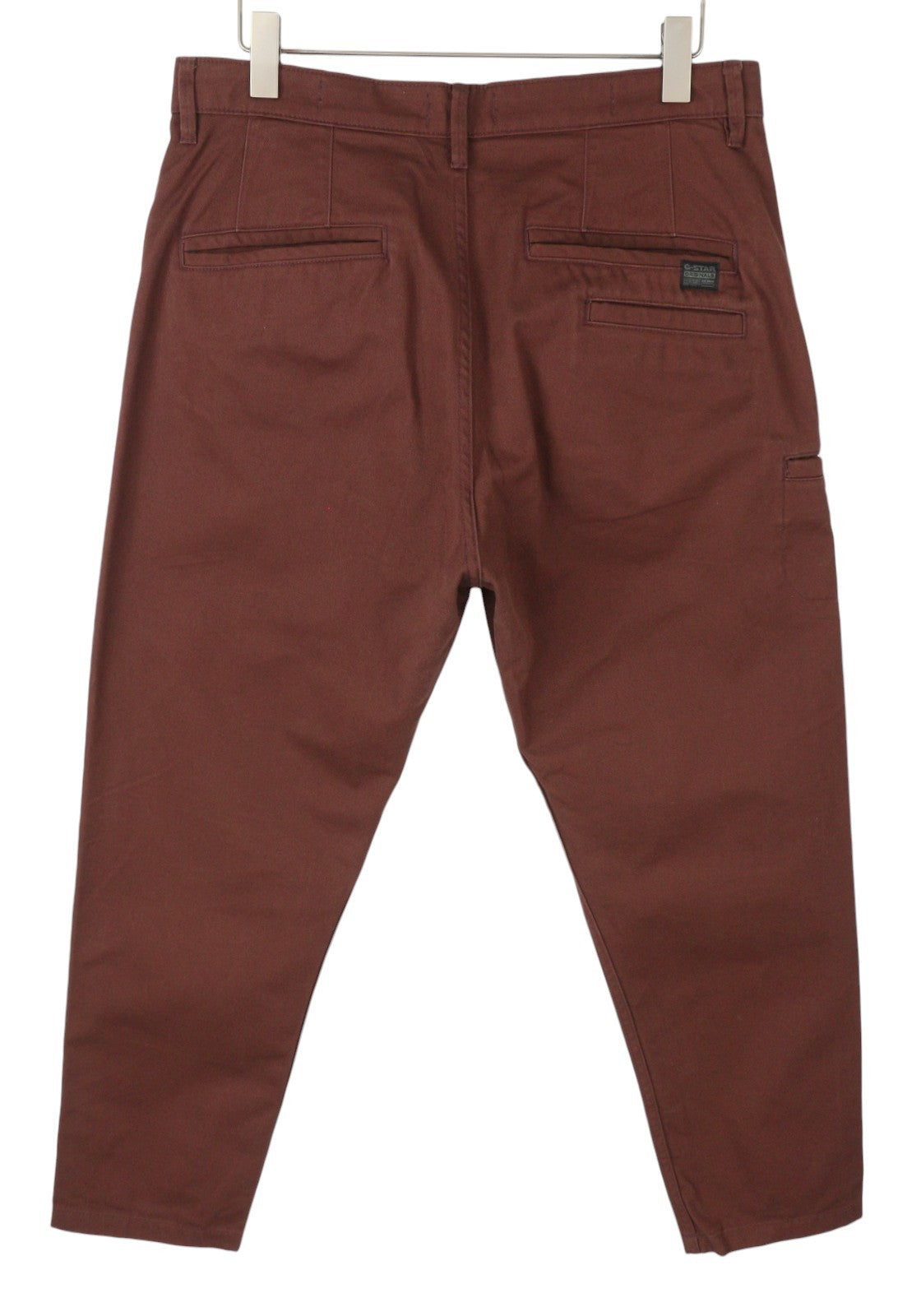 G-STAR Boyfriend Tapered Chino Men Trousers W31 Brown Cropped Zip Fly