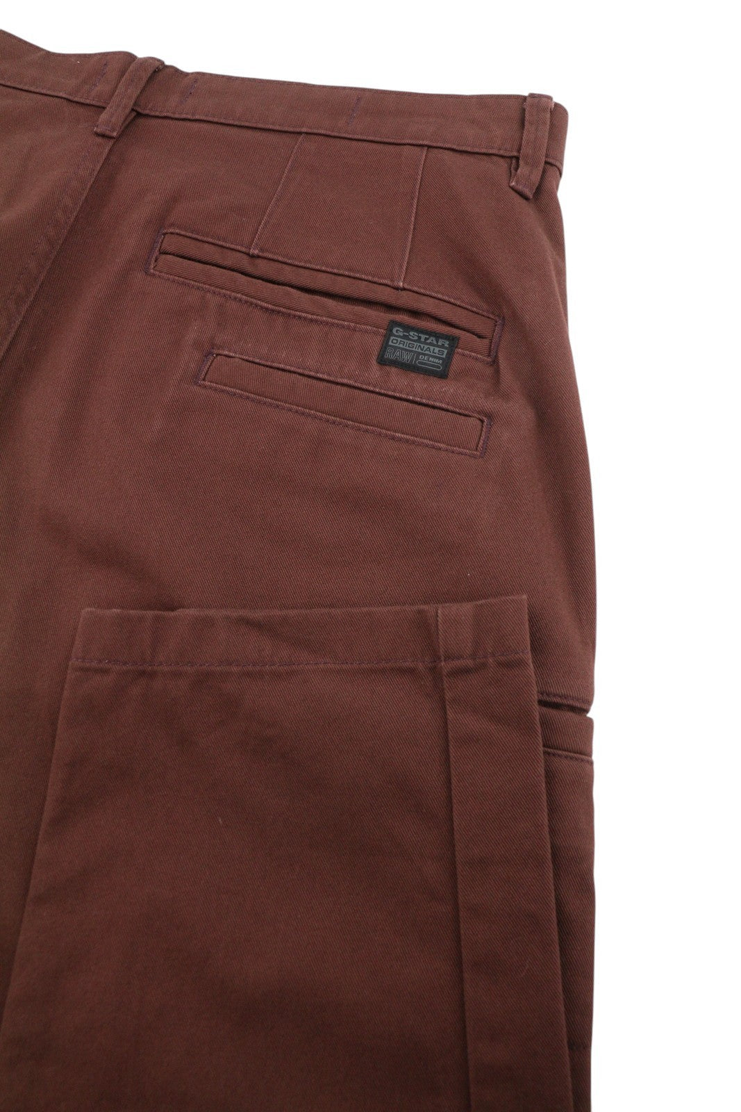 G-STAR Boyfriend Tapered Chino Men Trousers W31 Brown Cropped Zip Fly