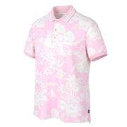 AMERICAN EAGLE OUTFITTERS Men Polos L Pink Floral Pattern Short Sleeves
