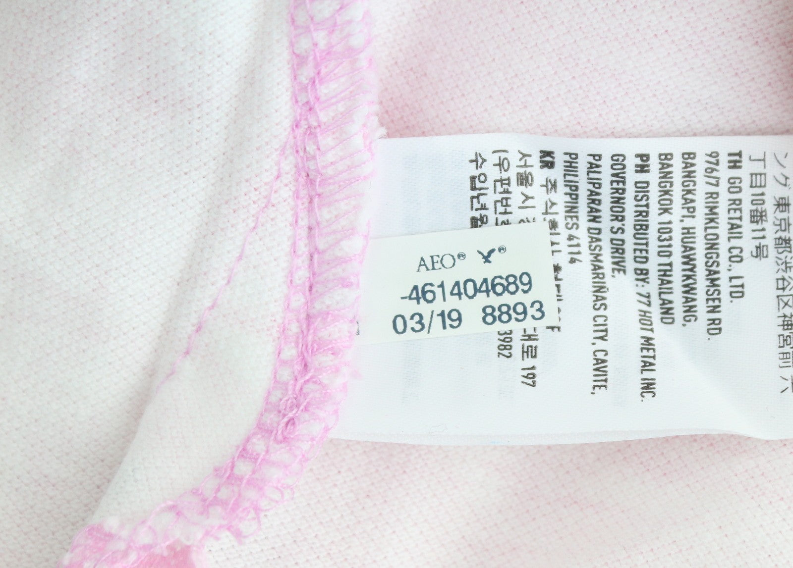 AMERICAN EAGLE OUTFITTERS Men Polos L Pink Floral Pattern Short Sleeves