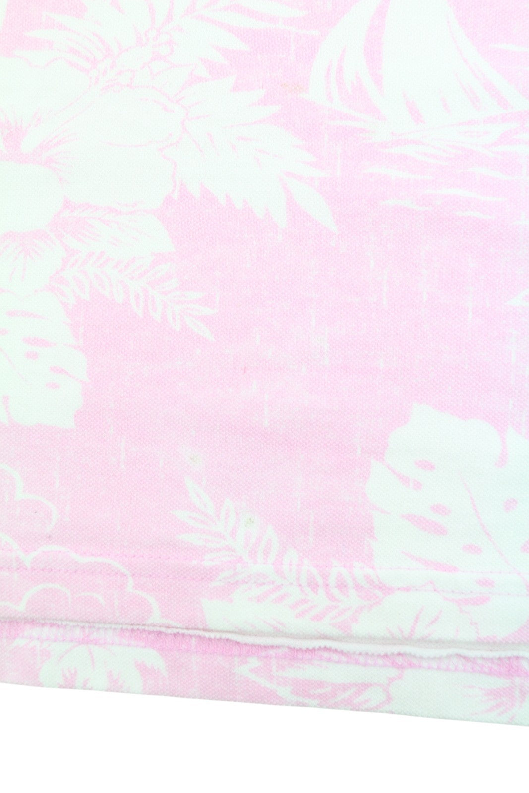AMERICAN EAGLE OUTFITTERS Men Polos L Pink Floral Pattern Short Sleeves