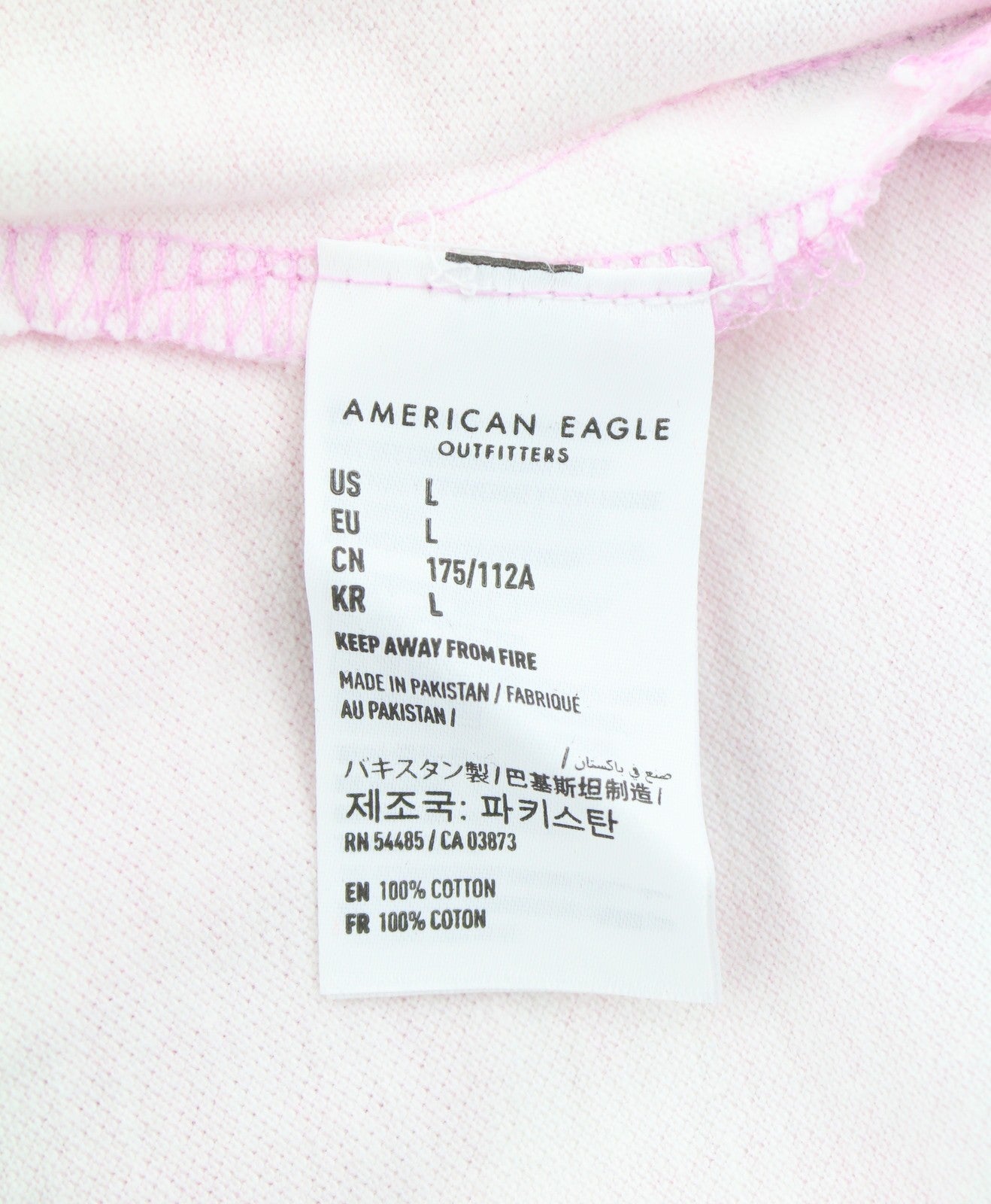 AMERICAN EAGLE OUTFITTERS Men Polos L Pink Floral Pattern Short Sleeves