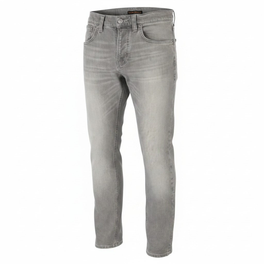 NUDIE JEANS Grim Tim Men Jeans W30/L30 Grey Wave Organic Whiskers Faded Slim