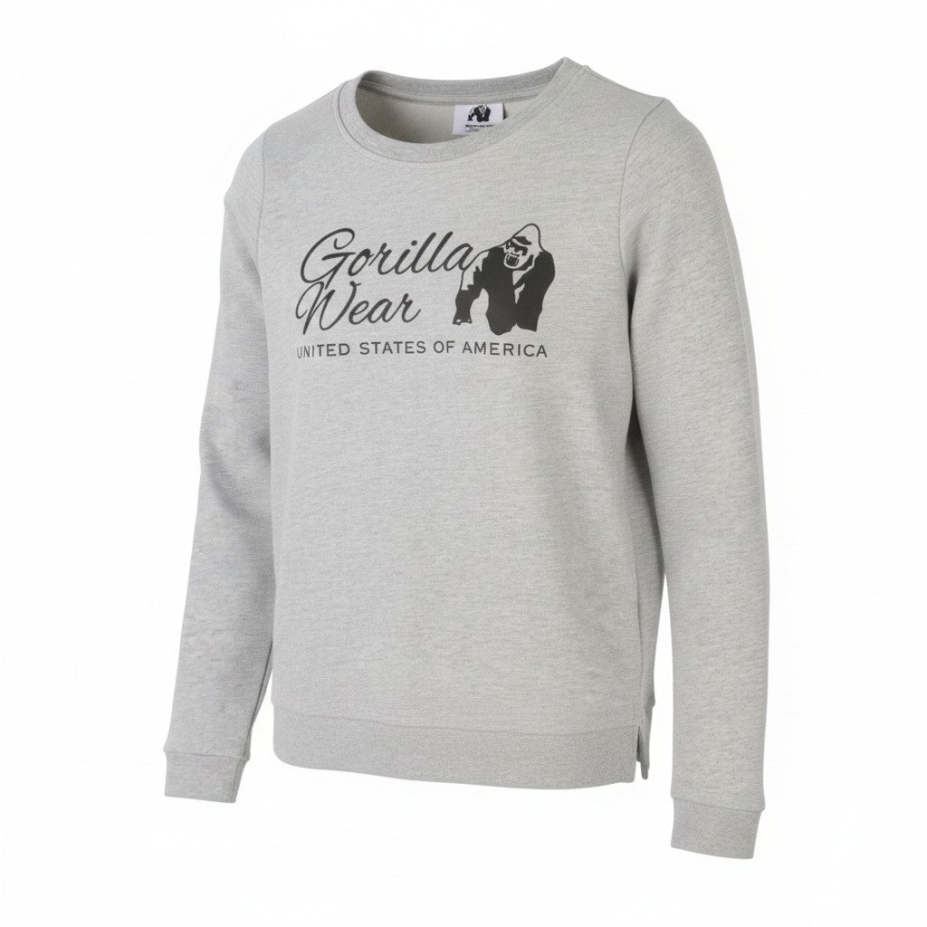 GORILLA WEAR Riviera Women Sweatshirt S Grey Melange Crew Neck Pull On