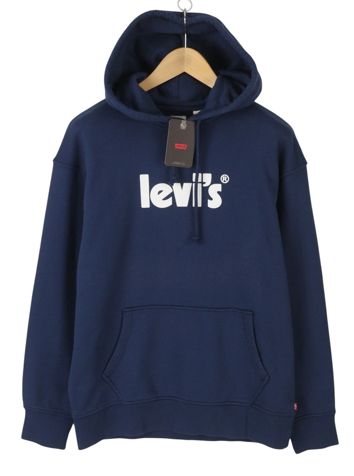 LEVI'S Relaxed Men Hoodie M Dark Blue Kangaroo Pocket Pull On