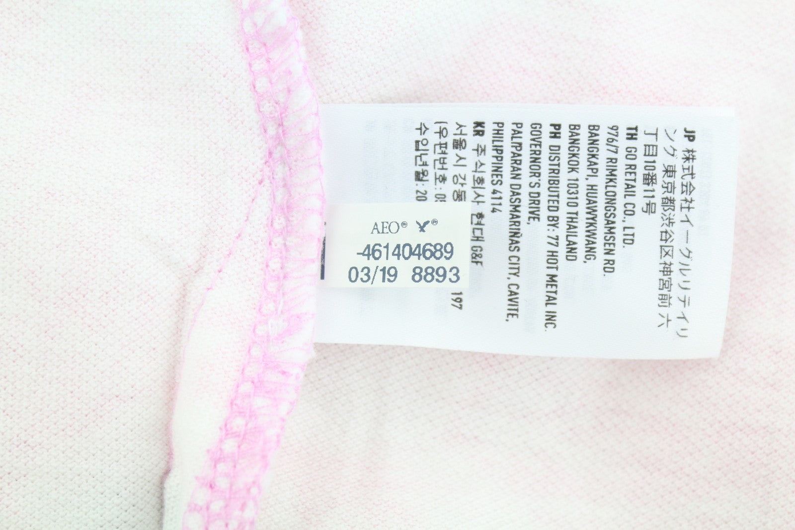 AMERICAN EAGLE OUTFITTERS Men Polos M Pink Floral Pattern Short Sleeves