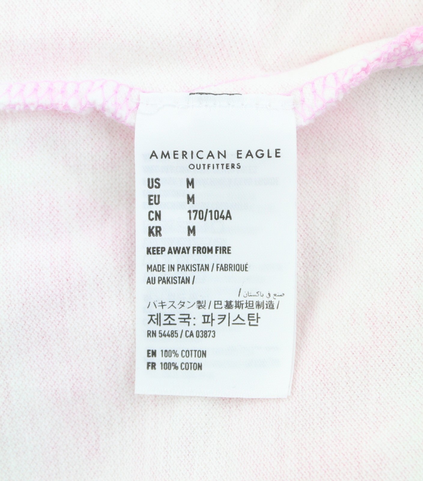AMERICAN EAGLE OUTFITTERS Men Polos M Pink Floral Pattern Short Sleeves