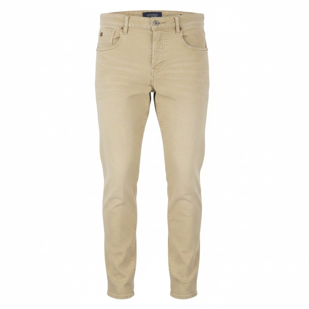 SCOTCH & SODA Ralston Men Jeans W32/L34 Beige Whiskers Faded Button Fly Slim Fit