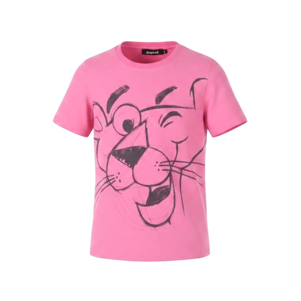 DESIGUAL x Pink Panther Women T-Shirt S Tricot Crew Neck Short Sleeved