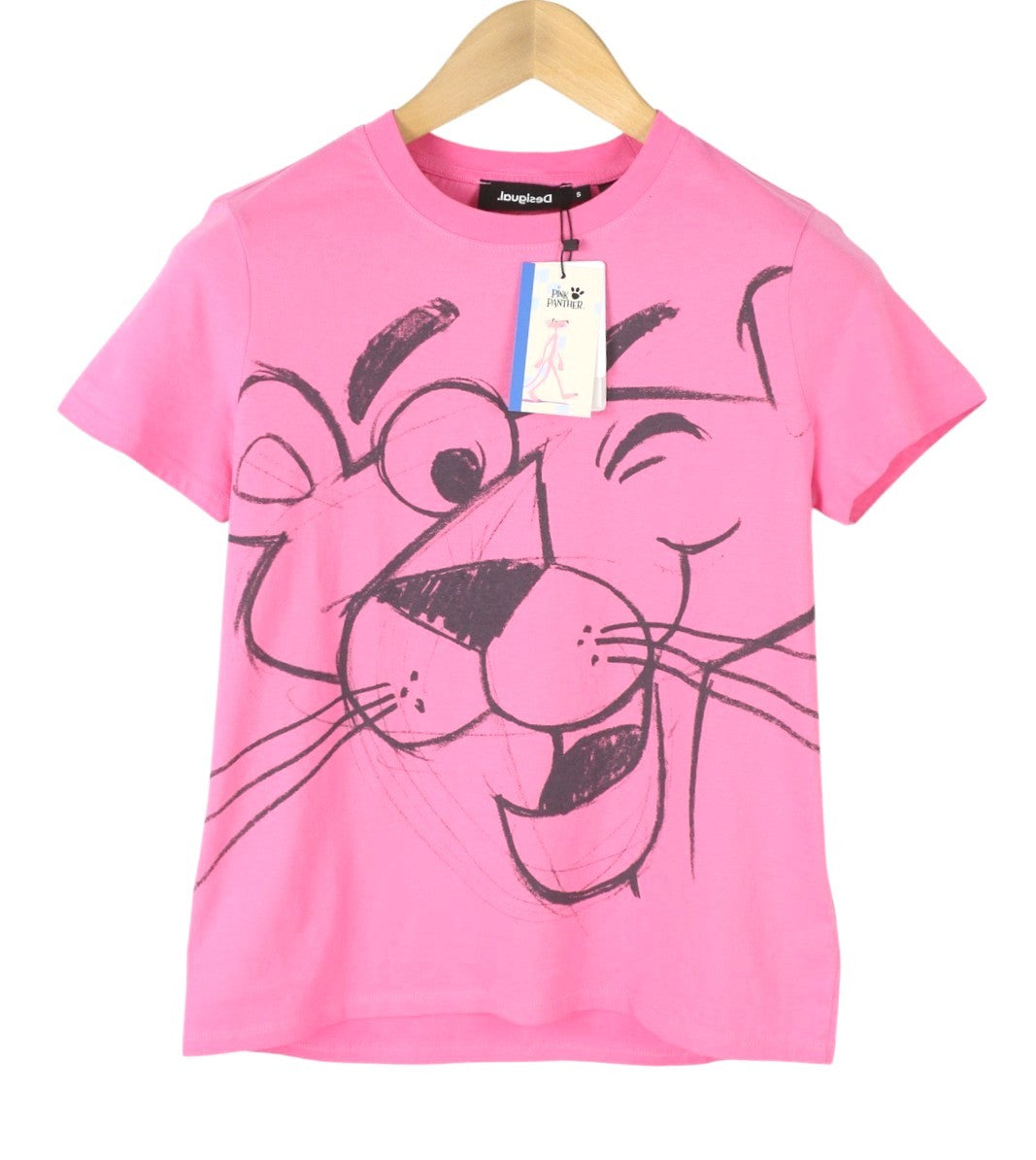 DESIGUAL x Pink Panther Women T-Shirt S Tricot Crew Neck Short Sleeved
