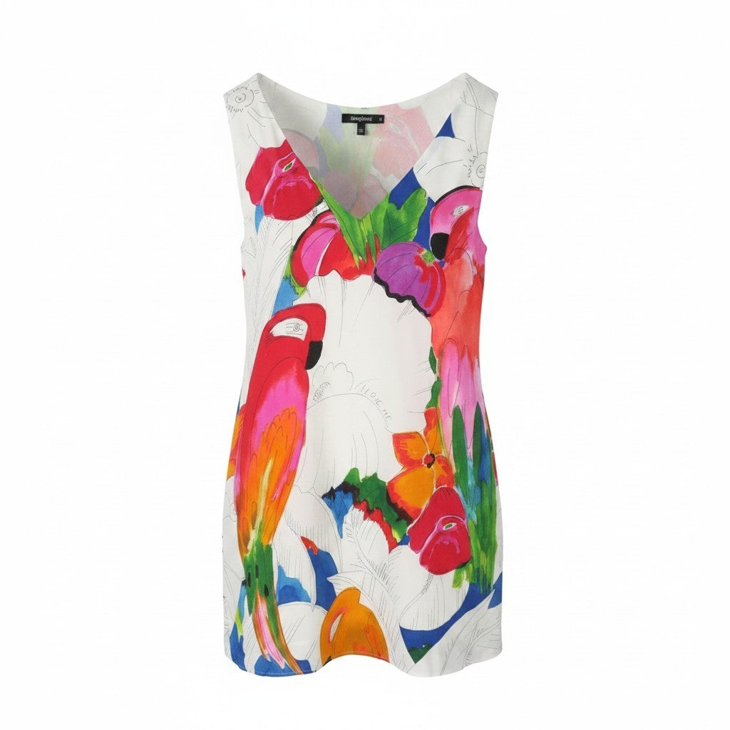 DESIGUAL Kailua Women Dress M Colourful Floral Pattern Mini Sleeveless