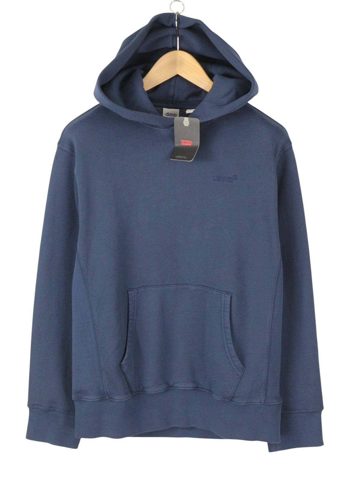 LEVI'S Relaxed Fit Men Hoodie XL Dark Blue Kangaroo Pocket Pull On