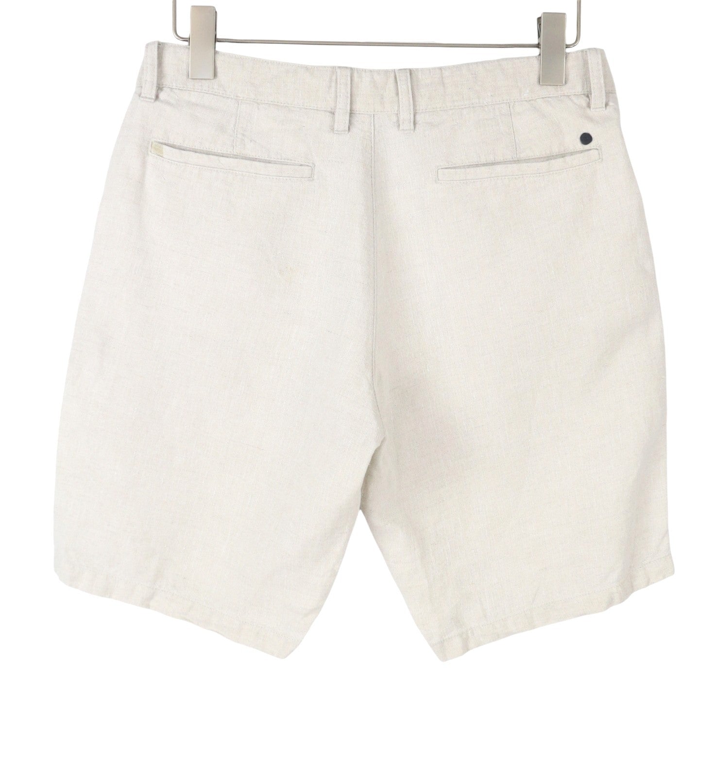 NO NATIONALITY NN07 Crown Men Shorts W31 Grey Linen Zip Fly Casual