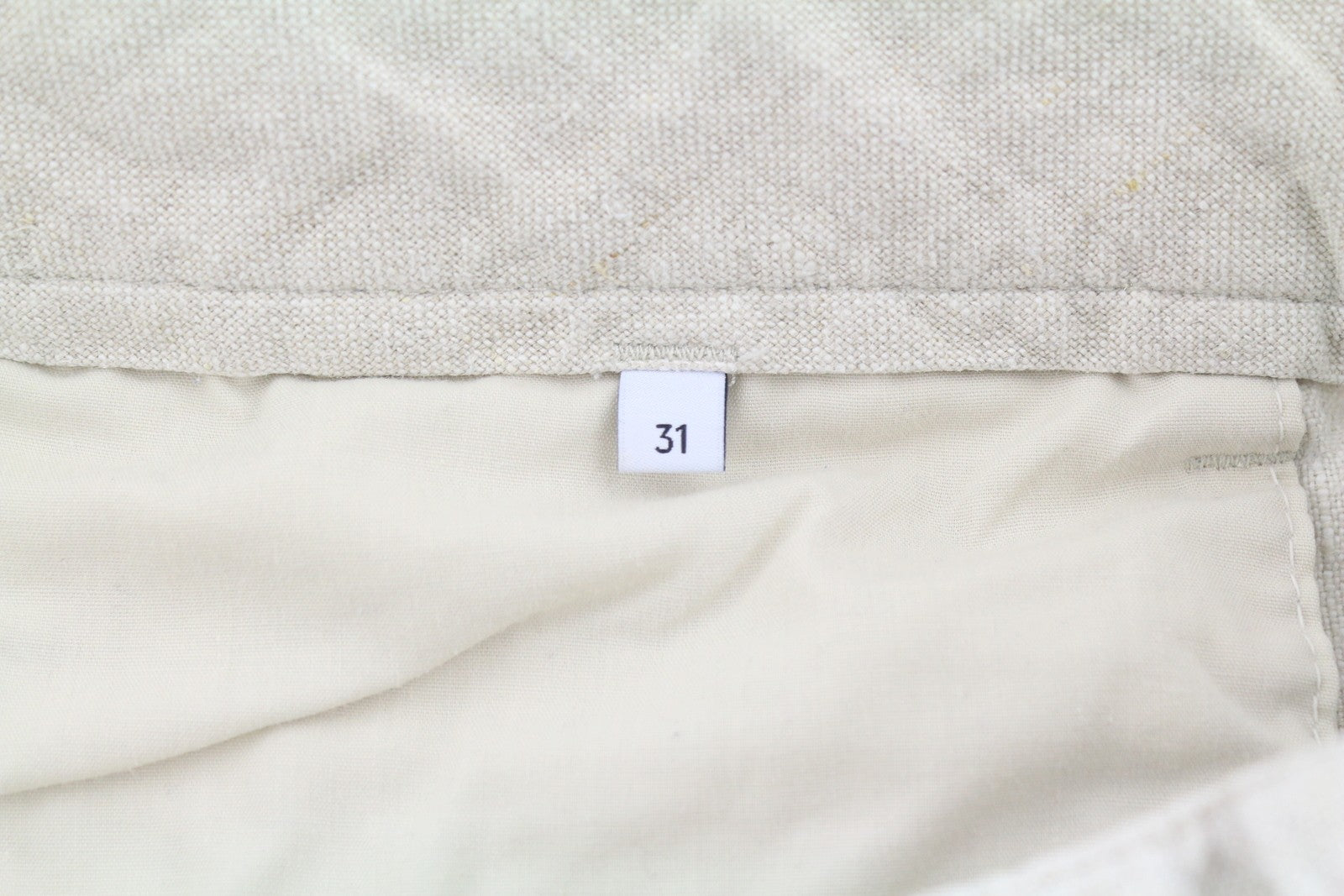 NO NATIONALITY NN07 Crown Men Shorts W31 Grey Linen Zip Fly Casual