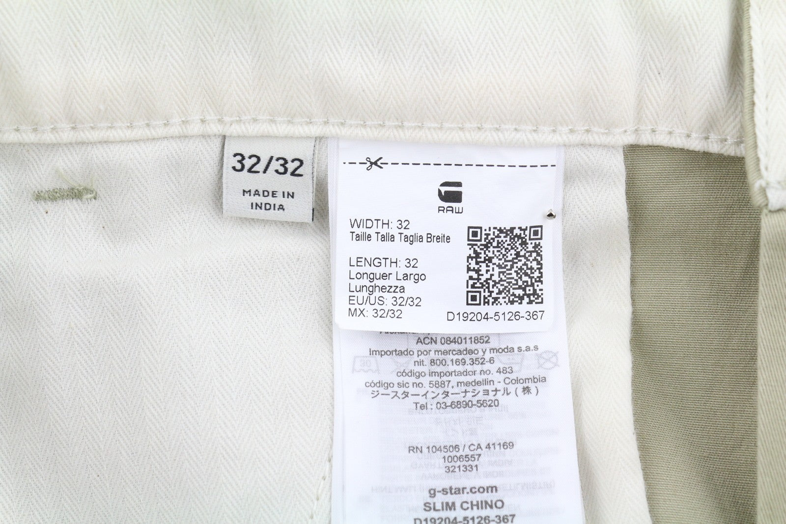 G-STAR Slim Chino Men Trousers W32/L32 Grey Mid Waist Zip Fly Casual